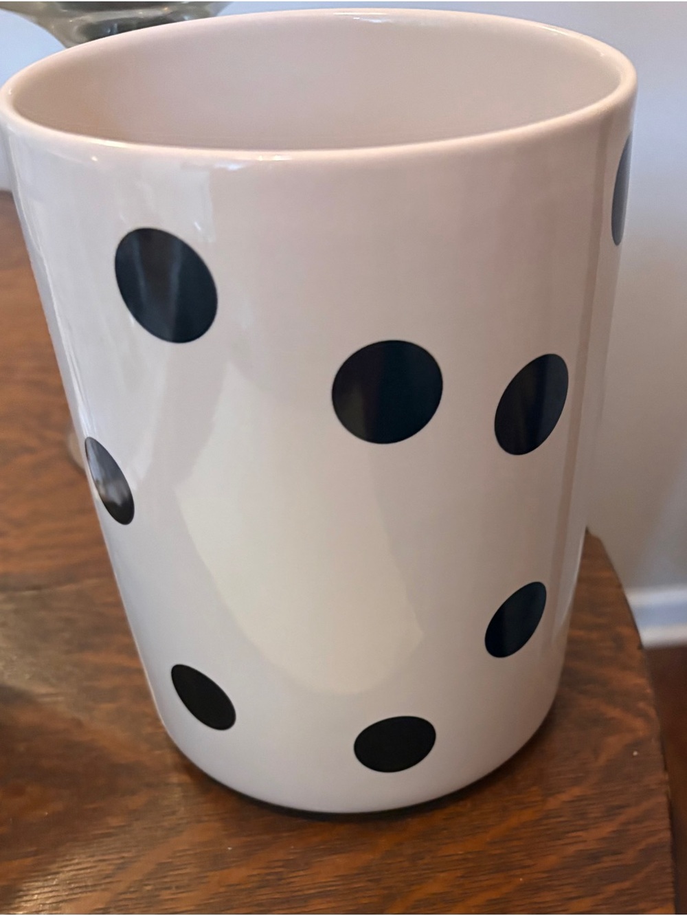 Kate Spade New York Deco Dot Black and White Utensil Holder Crock